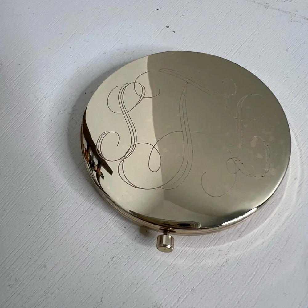 Brand New-Monogram Compact Mirror w/ Pouch